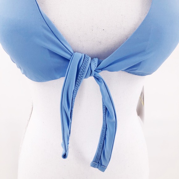 BECCA Light Blue Bikini Top Tie Back Sz M NWT $65 - Picture 3 of 8